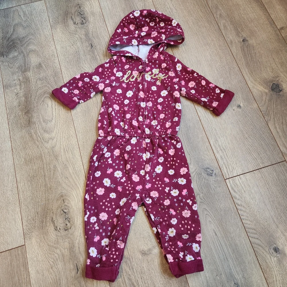 Carter's 9m Hooded Floral Romper